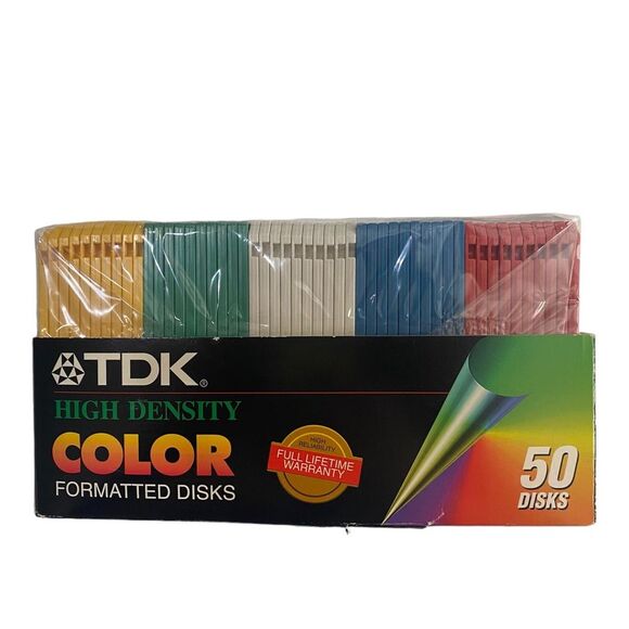 TDK 50 High Density Color Formatted Disks NIP New - Picture 4 of 7